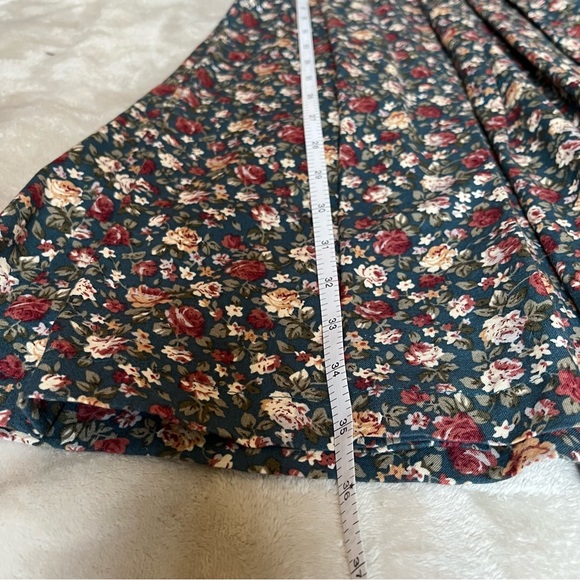 Handmade - Teacup flower Teal and Cream Pleated Mini Dress - Picture 2 of 8